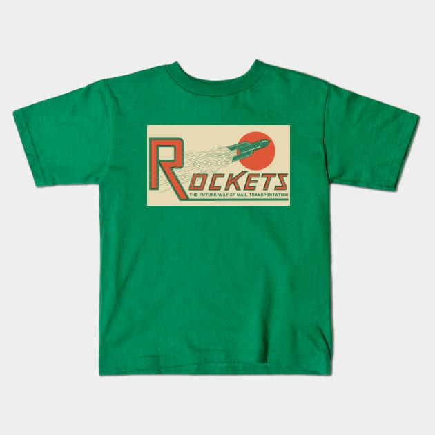 Rocket Mail Kids T-Shirt by blatanville